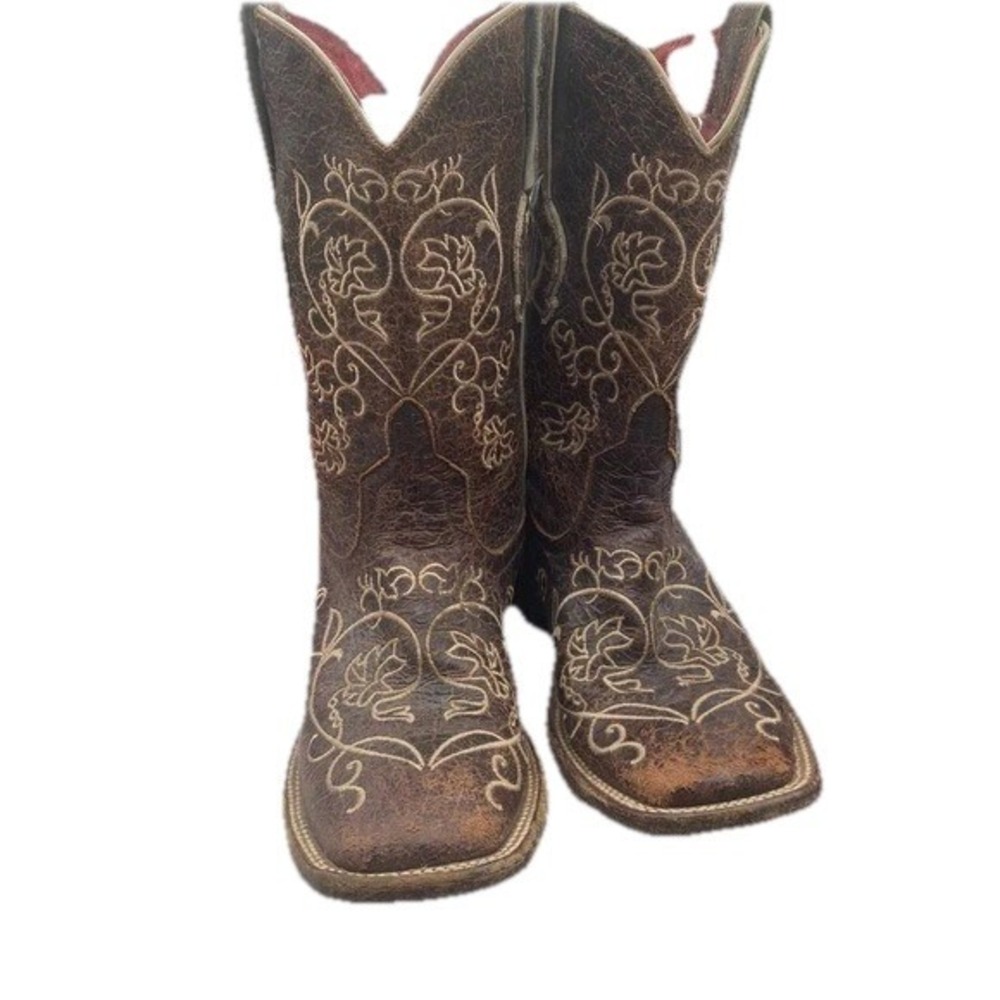 Macio Bean Sz 6 Embroidered Square Toe Boho Western Cowgirl Boots - Picture 7 of 15